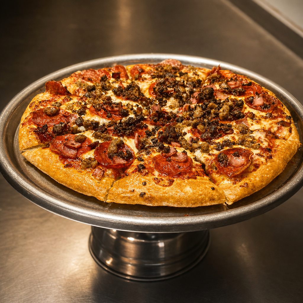 Five Meat Pizza.