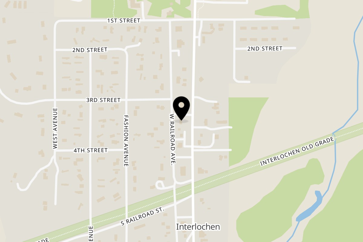Map showing the location of Ciceros Pizza on 2408 J. Maddy Parkway in Interlochen